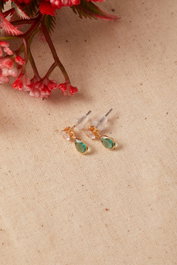 Heliophilia Silver Pendientes de Metal Dorados Antialérgicos